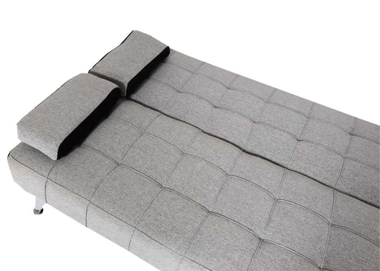 Cosmo Casa - Slaapbank - Slaapfunctie - Textiel - Lichtgrijs-Zwart - 236 cm