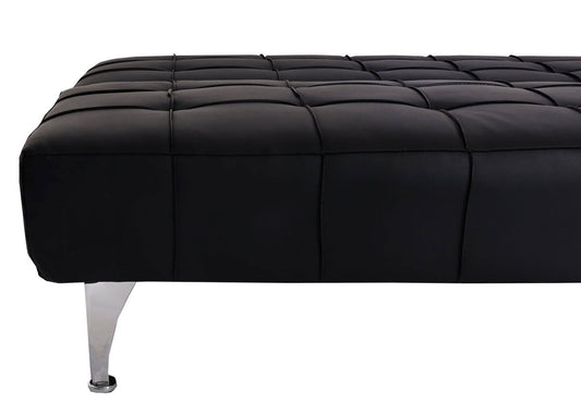 Cosmo Casa - Slaapbank - Slaapfunctie - Kunstleer - Zwart - 236 cm