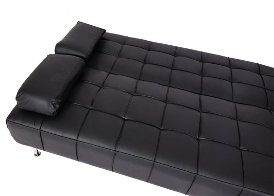 Cosmo Casa - Slaapbank - Slaapfunctie - Kunstleer - Zwart - 236 cm