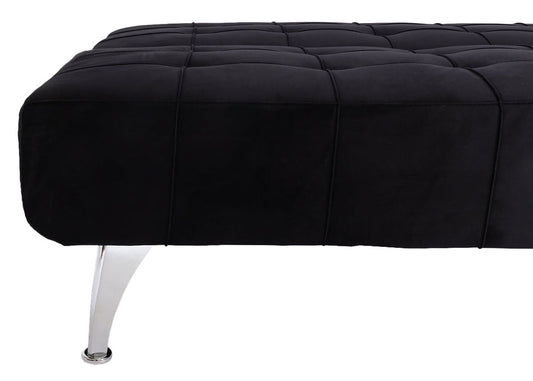 Cosmo Casa - Slaapbank - Slaapfunctie - Fluweel - Zwart - 236 cm