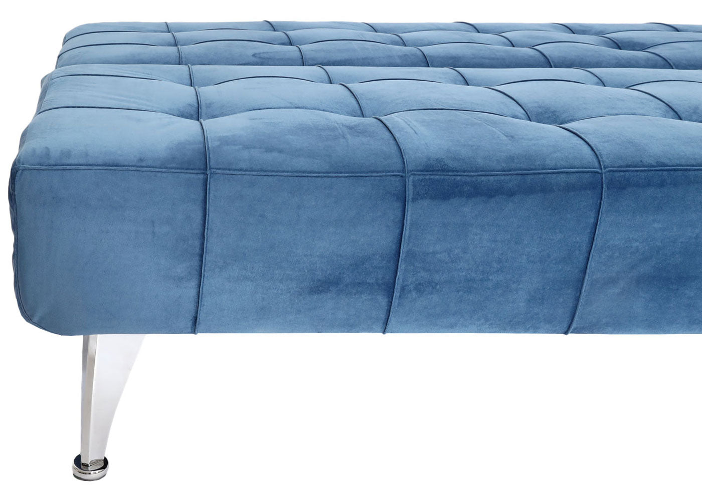 Cosmo Casa - Slaapbank - Slaapfunctie - Fluweel - Blauw - 236 cm