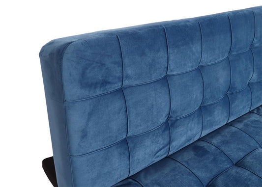 Cosmo Casa - Slaapbank - Slaapfunctie - Fluweel - Blauw - 236 cm