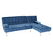 Cosmo Casa - Slaapbank - Slaapfunctie - Fluweel - Blauw - 236 cm