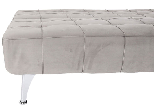 Cosmo Casa - Slaapbank - Slaapfunctie - Fluweel - Grijs - 236 cm