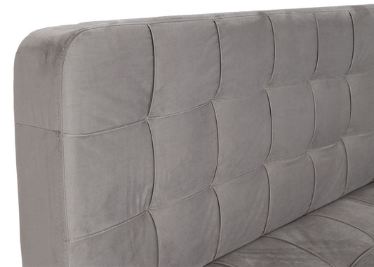 Cosmo Casa - Slaapbank - Slaapfunctie - Fluweel - Grijs - 236 cm