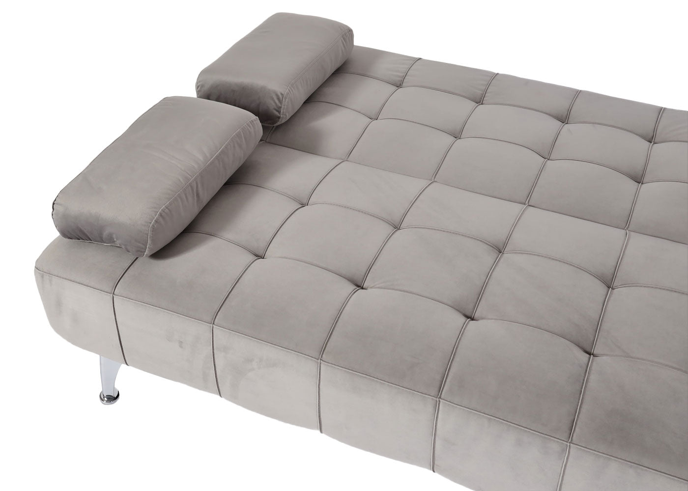 Cosmo Casa - Slaapbank - Slaapfunctie - Fluweel - Grijs - 236 cm