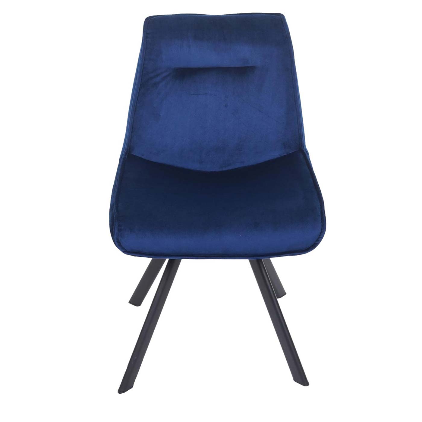 Cosmo Casa - Set van 2 Eetkamerstoelen - Gestoffeerd - Fluweel & Metaal - Blauw