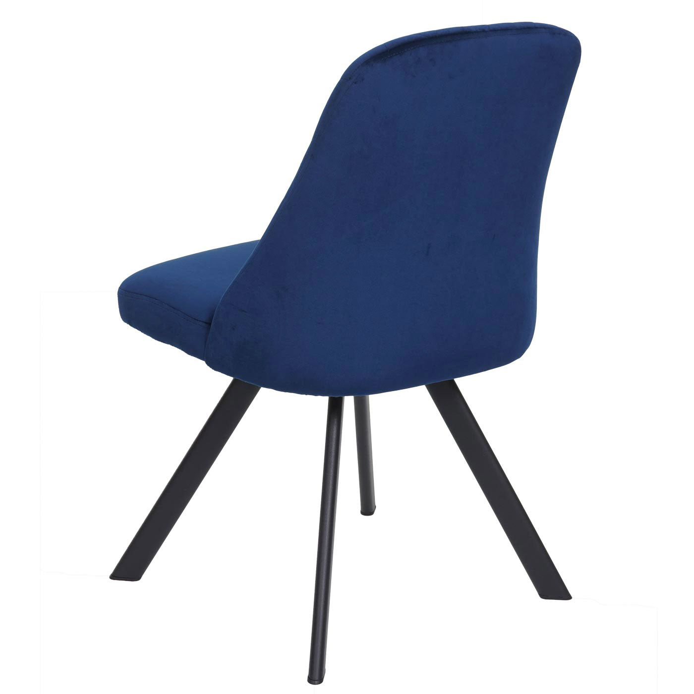 Cosmo Casa - Set van 2 Eetkamerstoelen - Gestoffeerd - Fluweel - Blauw