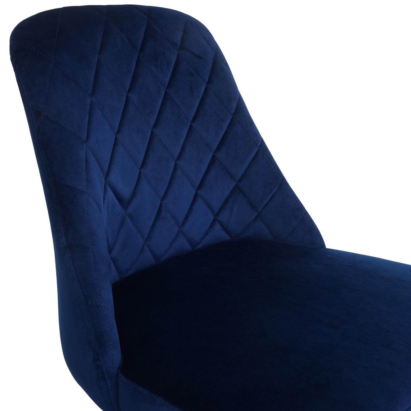 Cosmo Casa - Set van 2 Eetkamerstoelen - Gestoffeerd - Fluweel - Blauw