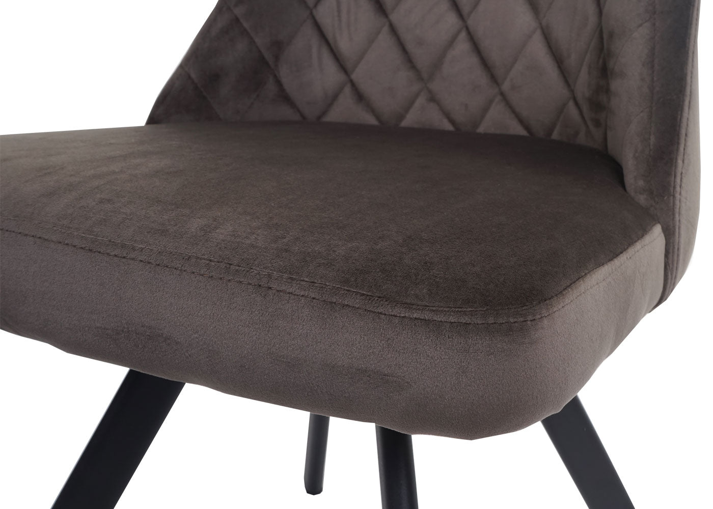 Cosmo Casa - Set van 2 Eetkamerstoelen - Gestoffeerd - Fluweel & Metaal - Donkerbruin