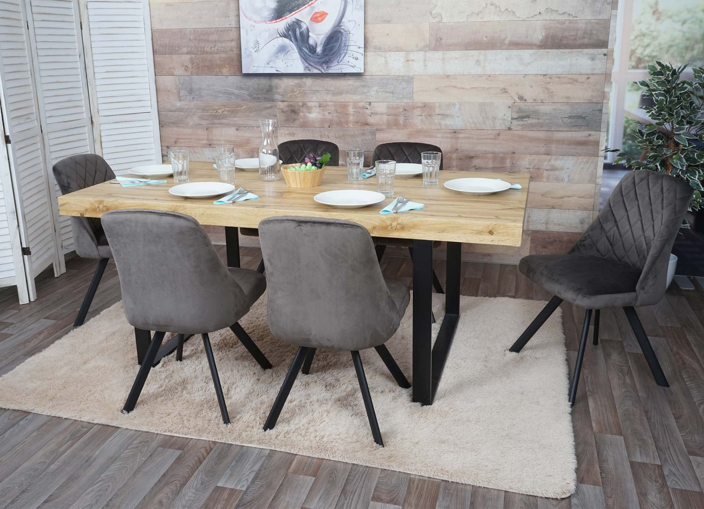 Cosmo Casa - Set van 2 Eetkamerstoelen - Gestoffeerd - Fluweel & Metaal - Donkerbruin