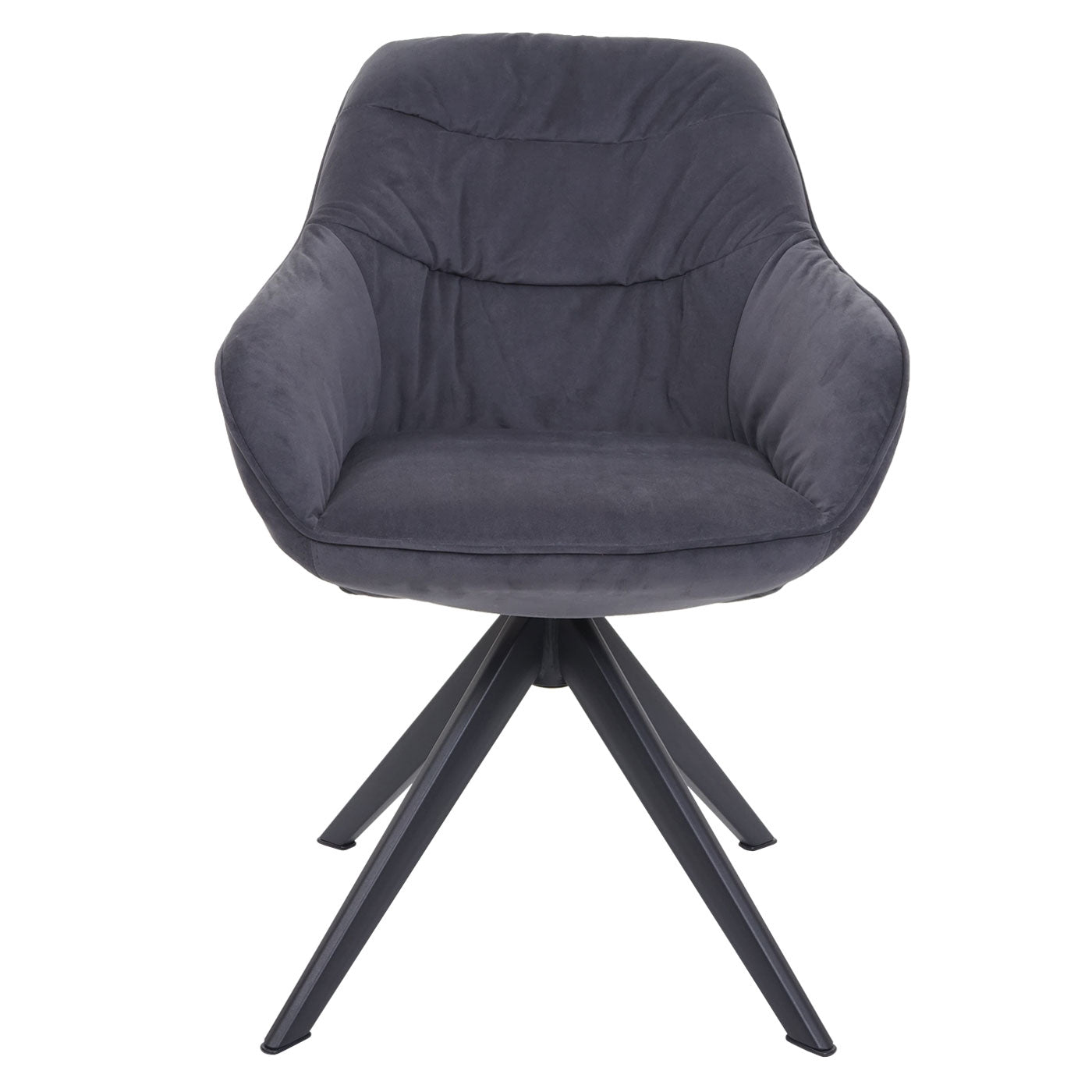 Cosmo Casa - Eetkamerstoel - Draaibaar - Textiel - Grijs