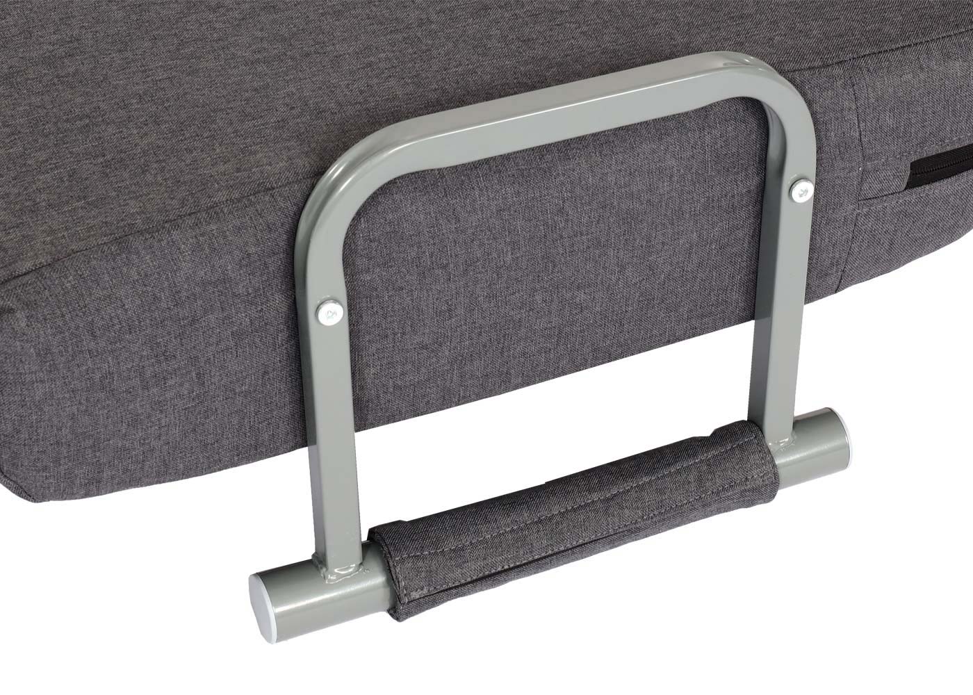 Cosmo Casa - Slaapstoel - Klapbaar - Textiel - Donkergrijs - 186×97 cm