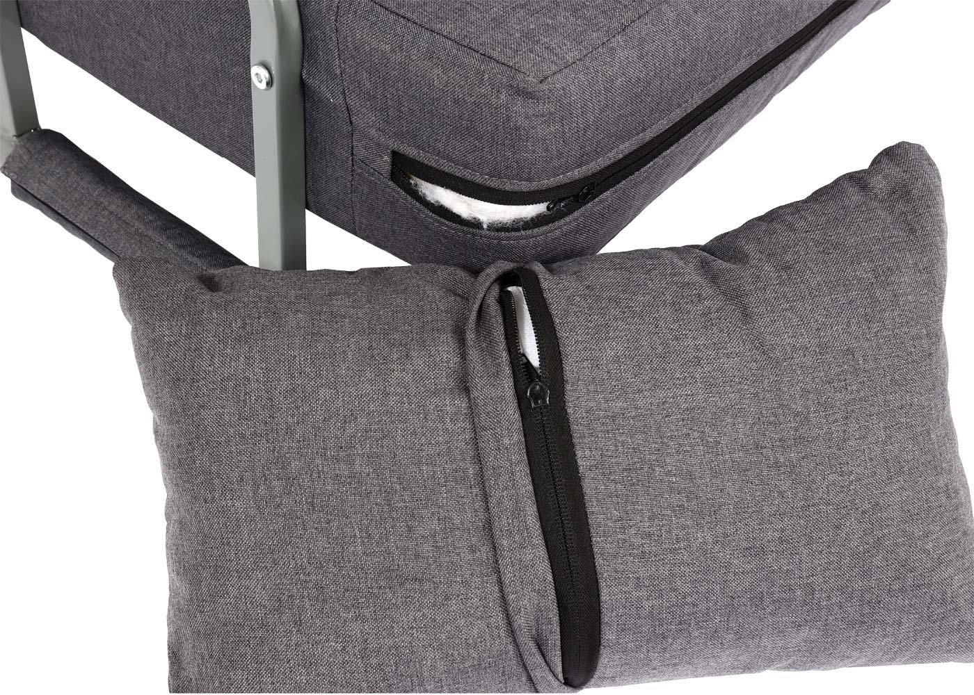 Cosmo Casa - Slaapstoel - Klapbaar - Textiel - Donkergrijs - 186×97 cm