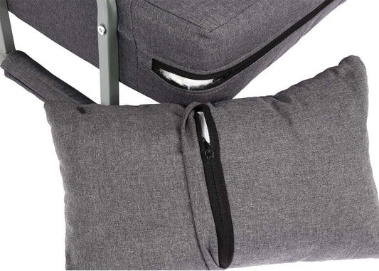 Cosmo Casa - Slaapstoel - Klapbaar - Textiel - Donkergrijs - 186×97 cm