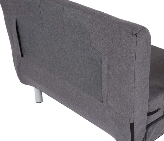 Cosmo Casa - Slaapstoel - Klapbaar - Textiel - Donkergrijs - 186×97 cm