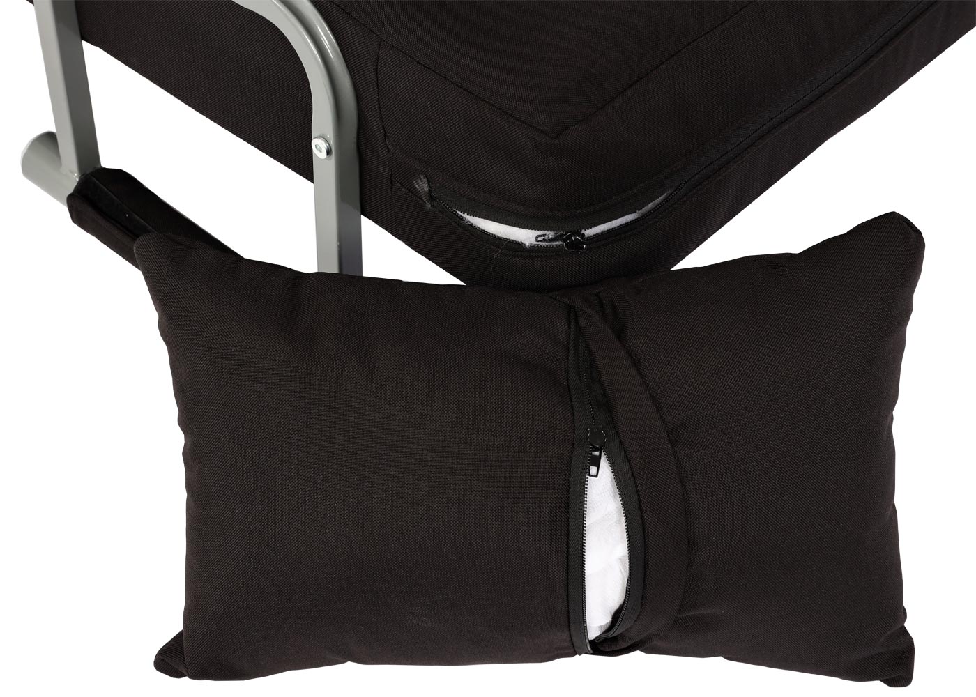 Cosmo Casa - Slaapstoel - Klapbaar - Textiel - Zwart - 186×97 cm