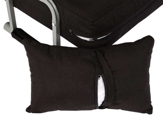 Cosmo Casa - Slaapstoel - Klapbaar - Textiel - Zwart - 186×97 cm