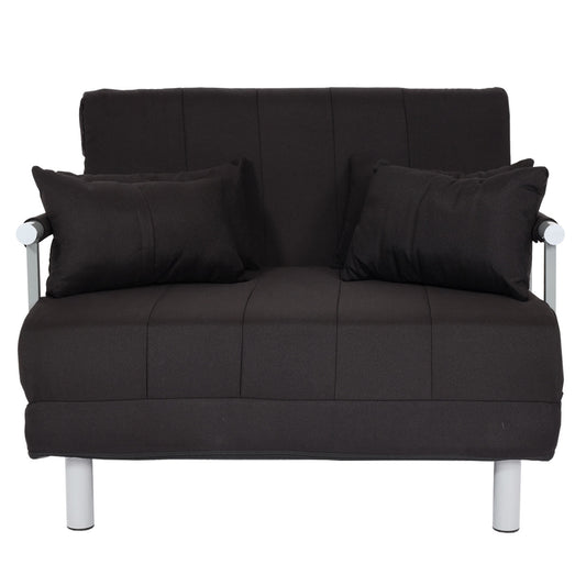 Cosmo Casa - Slaapstoel - Klapbaar - Textiel - Zwart - 186×97 cm