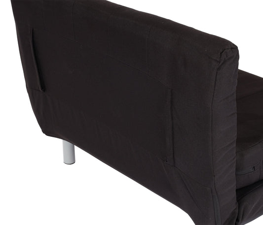 Cosmo Casa - Slaapstoel - Klapbaar - Textiel - Zwart - 186×97 cm