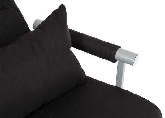 Cosmo Casa - Slaapstoel - Klapbaar - Textiel - Zwart - 186×97 cm