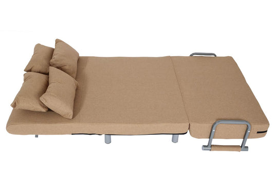 Cosmo Casa - Slaapstoel - Klapbaar - Textiel - Crème-Beige - 186×97 cm