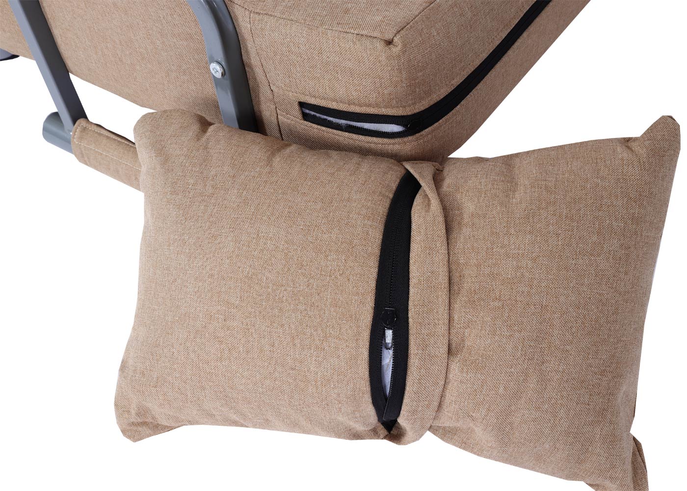 Cosmo Casa - Slaapstoel - Klapbaar - Textiel - Crème-Beige - 186×97 cm