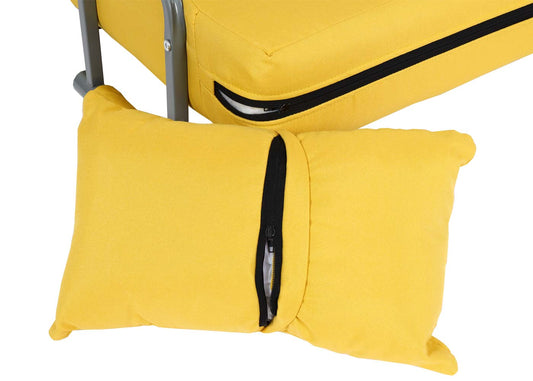 Cosmo Casa - Slaapstoel - Klapbaar - Textiel - Geel - 186×97 cm