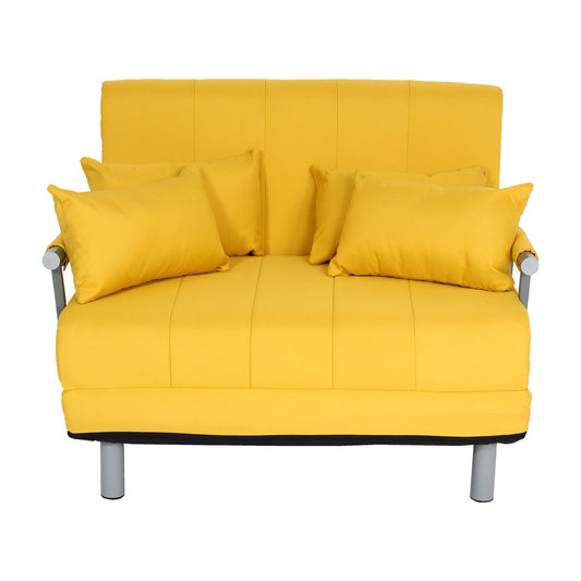 Cosmo Casa - Slaapstoel - Klapbaar - Textiel - Geel - 186×97 cm