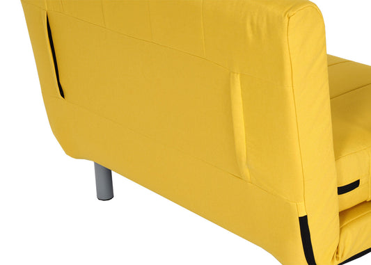 Cosmo Casa - Slaapstoel - Klapbaar - Textiel - Geel - 186×97 cm