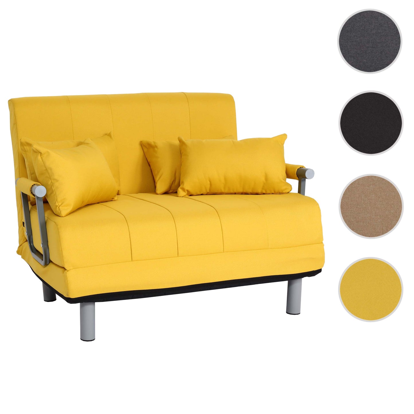 Cosmo Casa - Slaapstoel - Klapbaar - Textiel - Geel - 186×97 cm