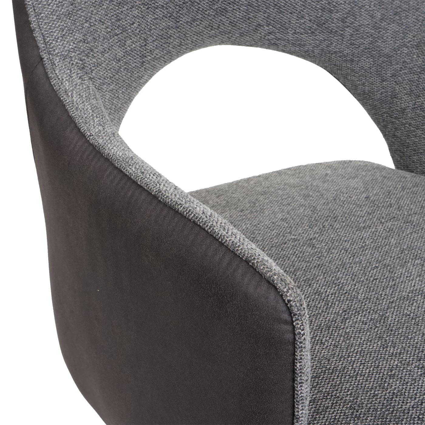 Cosmo Casa - Eetkamerstoel - Swivel - Textiel - Grijs-Donkergrijs