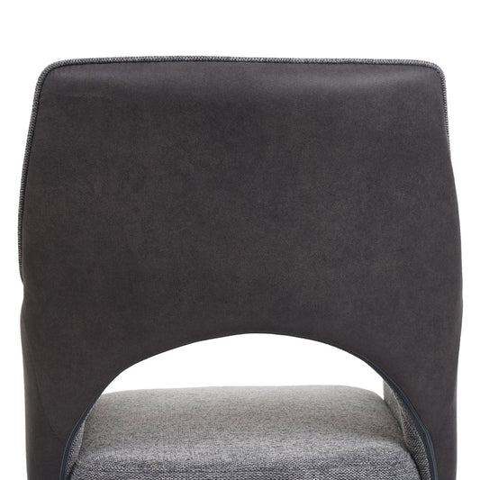 Cosmo Casa - Eetkamerstoel - Swivel - Textiel - Grijs-Donkergrijs