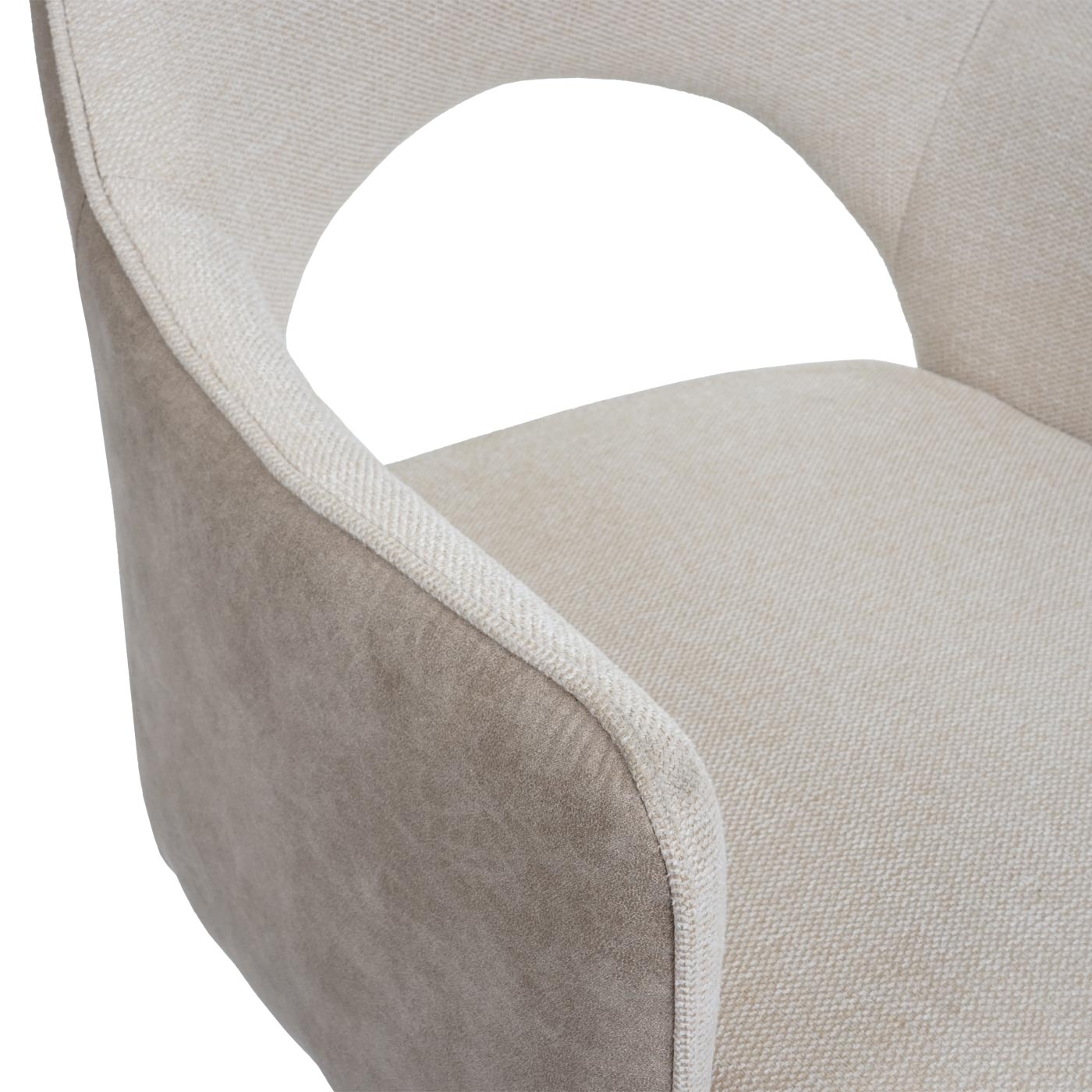 Cosmo Casa - Eetkamerstoel - Swivel - Textiel - Crème