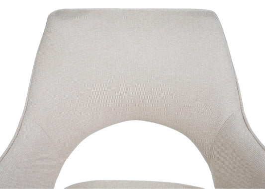 Cosmo Casa - Eetkamerstoel - Swivel - Textiel - Crème