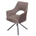 Cosmo Casa - Eetkamerstoel - Swivel - Textiel - Bruin-Donkerbruin