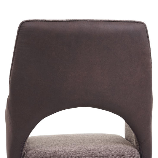 Cosmo Casa - Eetkamerstoel - Swivel - Textiel - Bruin-Donkerbruin