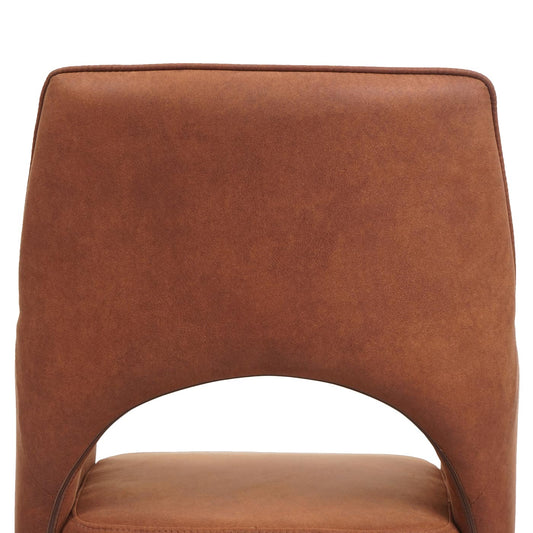 Cosmo Casa - Eetkamerstoel - Swivel - Textiel - Suède Bruin