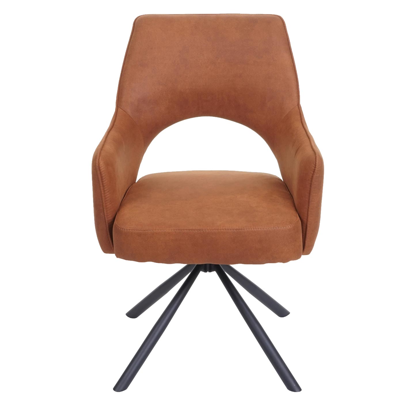 Cosmo Casa - Eetkamerstoel - Swivel - Textiel - Suède Bruin
