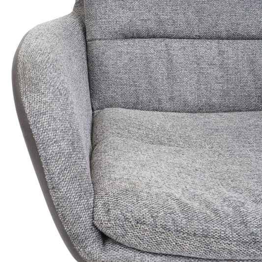 Cosmo Casa - Eetkamerstoel - Swivel - Textiel - Grijs-Donkergrijs