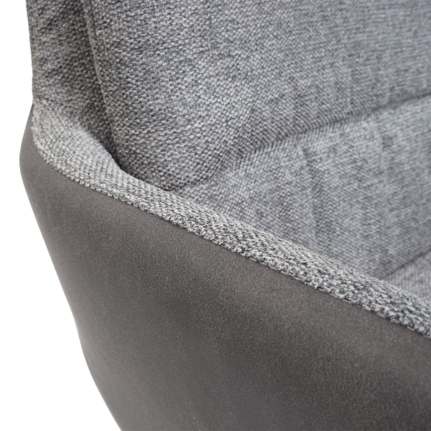 Cosmo Casa - Eetkamerstoel - Swivel - Textiel - Grijs-Donkergrijs