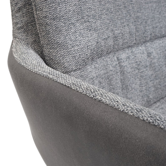 Cosmo Casa - Eetkamerstoel - Swivel - Textiel - Grijs-Donkergrijs
