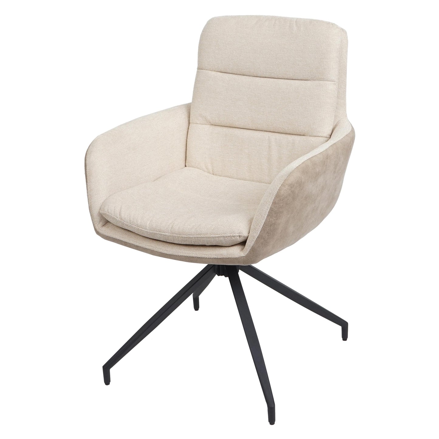 Cosmo Casa - Eetkamerstoel - Swivel - Textiel - Crème-Beige