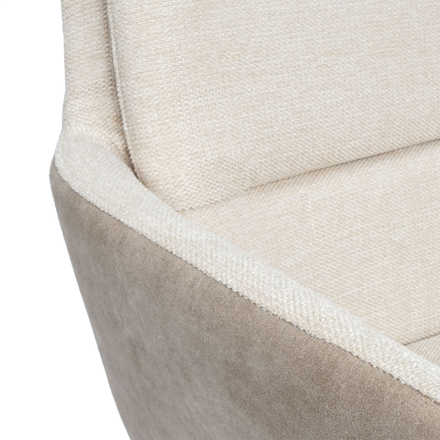 Cosmo Casa - Eetkamerstoel - Swivel - Textiel - Crème-Beige