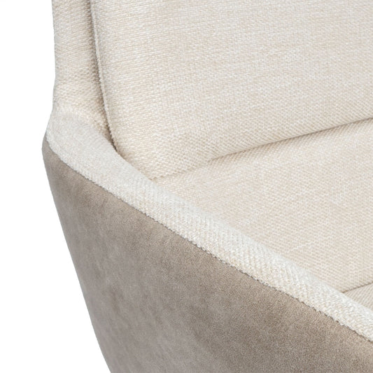 Cosmo Casa - Eetkamerstoel - Swivel - Textiel - Crème-Beige