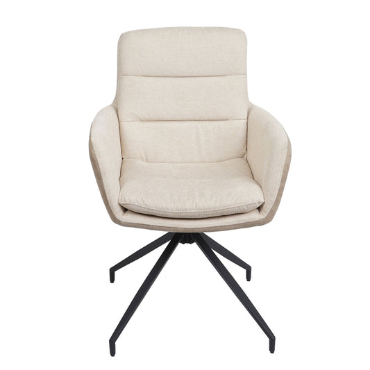 Cosmo Casa - Eetkamerstoel - Swivel - Textiel - Crème-Beige