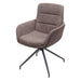Cosmo Casa - Eetkamerstoel - Swivel - Textiel - Bruin-Donkerbruin