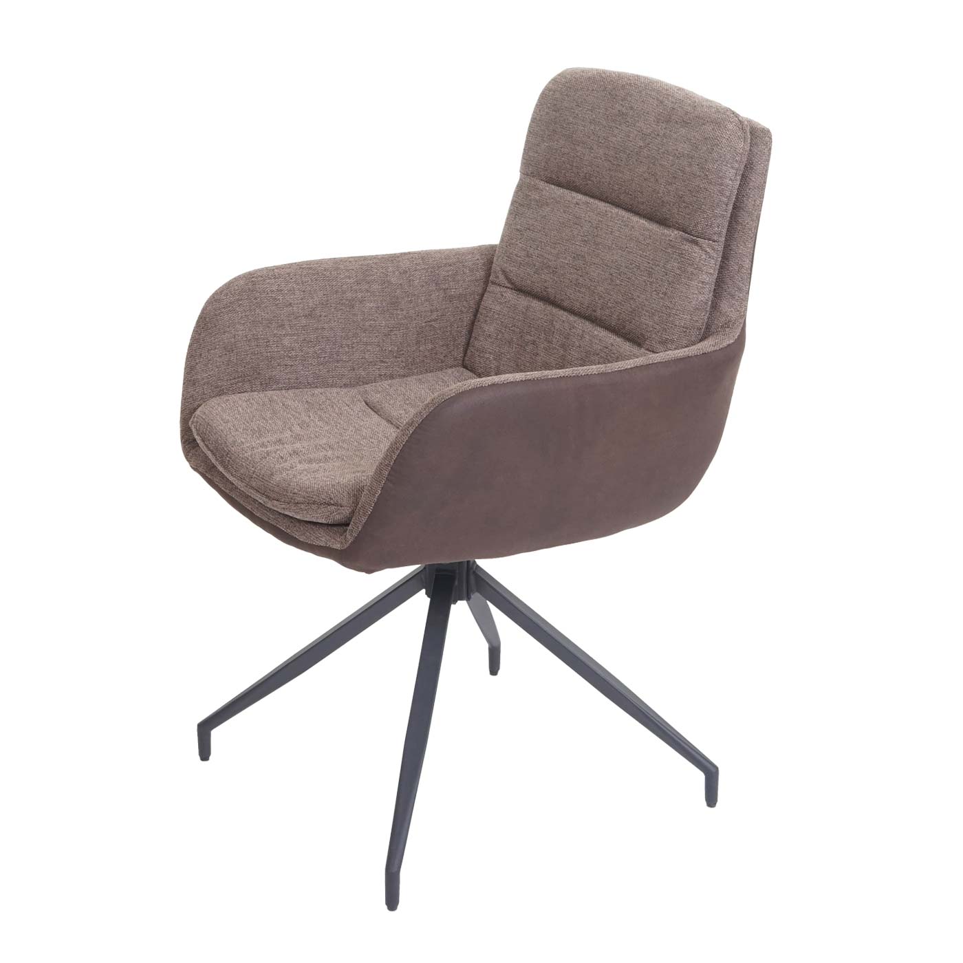 Cosmo Casa - Eetkamerstoel - Swivel - Textiel - Bruin-Donkerbruin