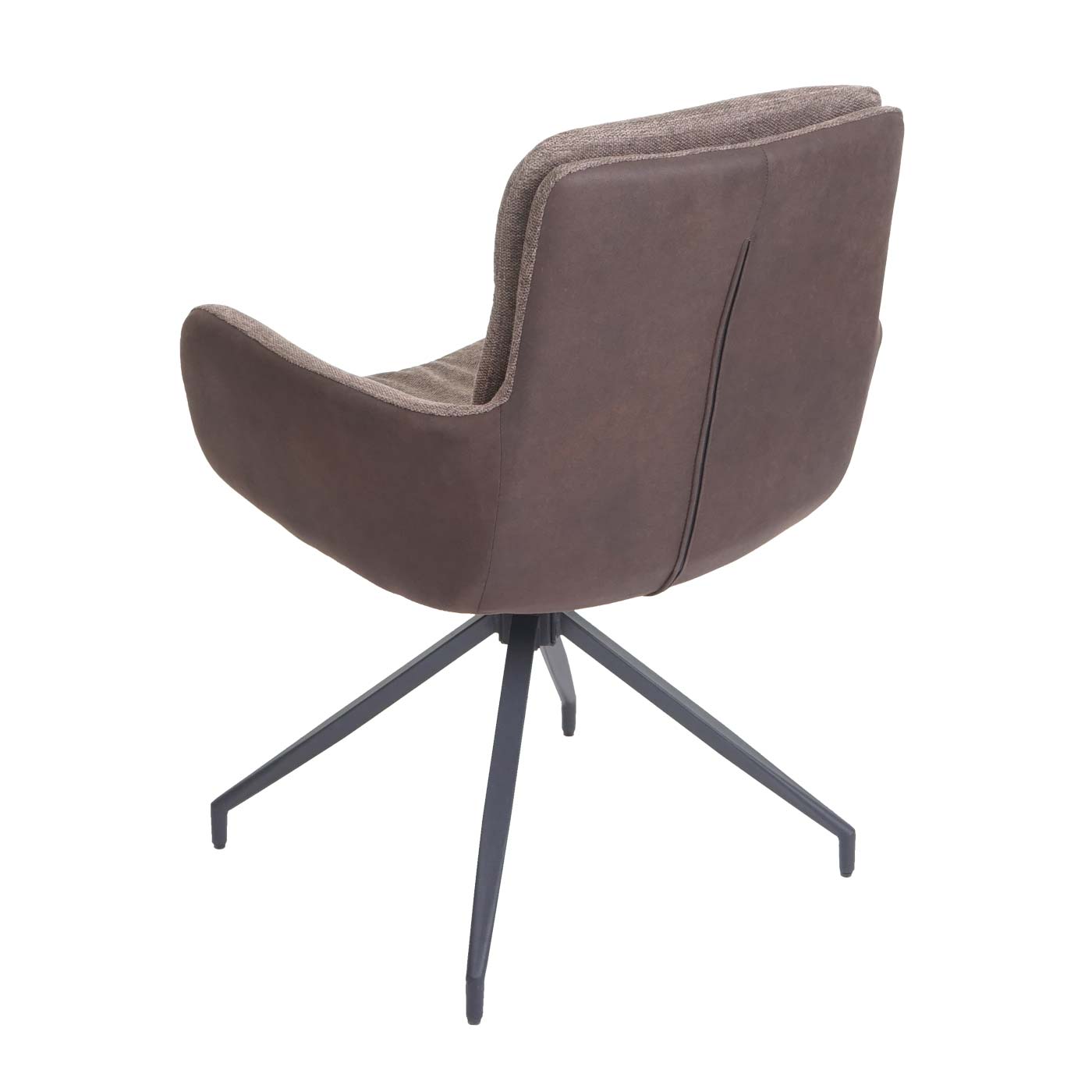 Cosmo Casa - Eetkamerstoel - Swivel - Textiel - Bruin-Donkerbruin