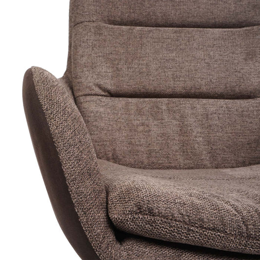 Cosmo Casa - Eetkamerstoel - Swivel - Textiel - Bruin-Donkerbruin